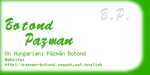 botond pazman business card