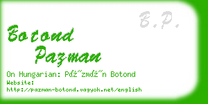 botond pazman business card